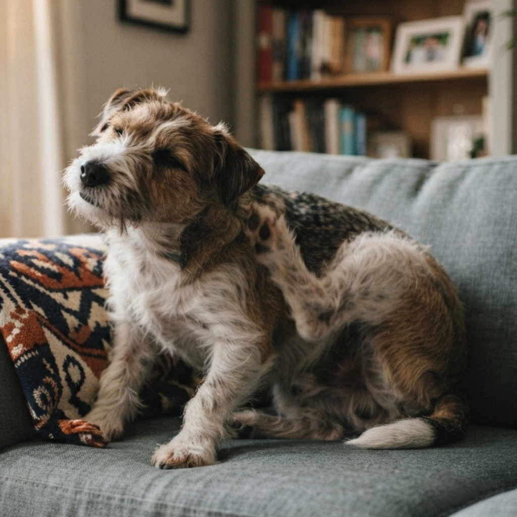MEIN HUND KRATZT SICH STÄNDIG? Juckreiz braucht eine sanfte Pflege. Meist ist die Ursache eine trockene Hundehaut. Eine gute Hundefellpflege beruhigt die Hautbarriere und spendet Feuchtigkeit. Mehr Infos findest du hier: