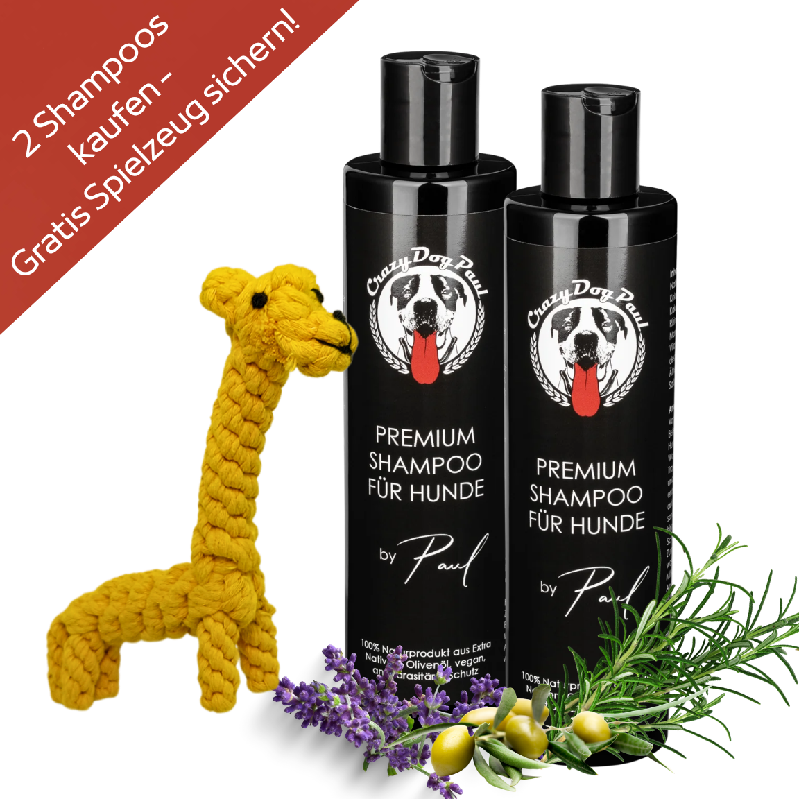 Sensitiv-Set: 2x Hundeshampoo gegen Juckreiz + Gratis Spielzeug