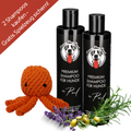 Fellpflege & Wasch-Set: 2x Hundeshampoo + Gratis Spielzeug