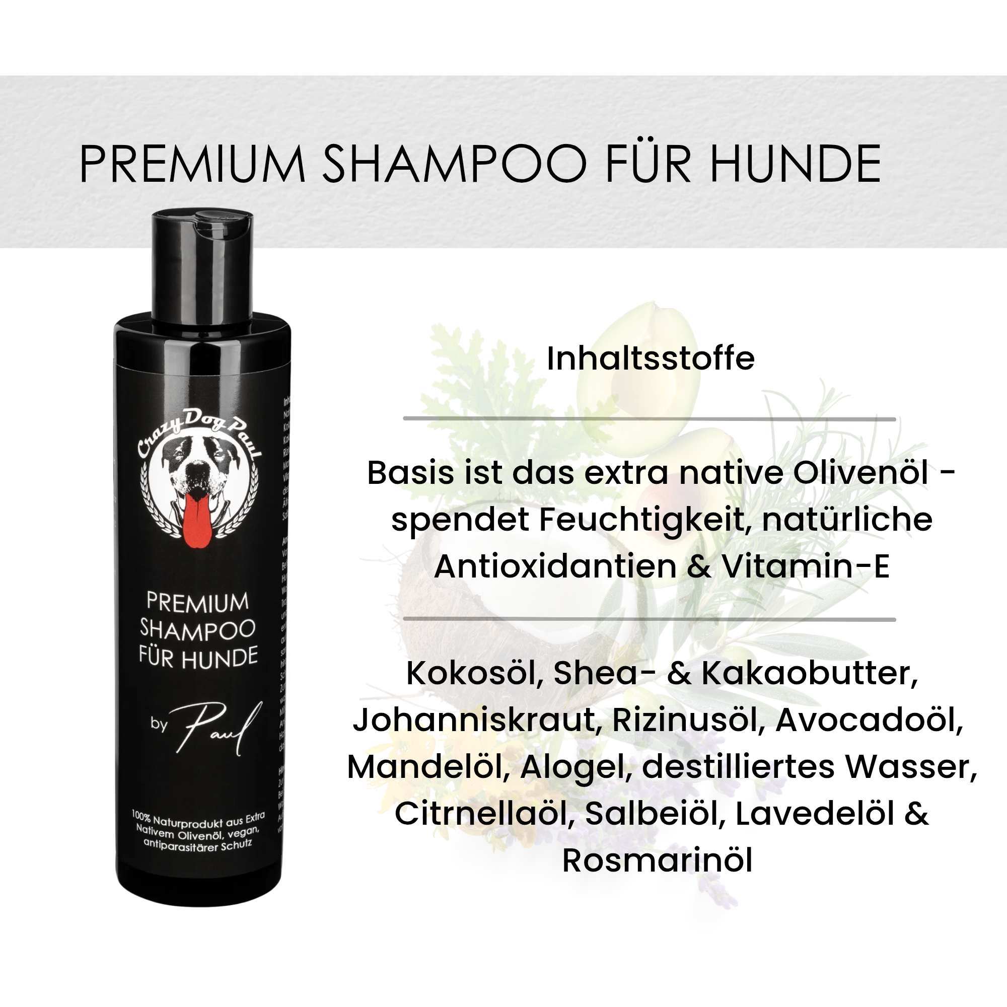 Sensitiv Hundeshampoo gegen Geruch und Juckreiz, Natürliche Fellpflege, ohne Chemie, vegan