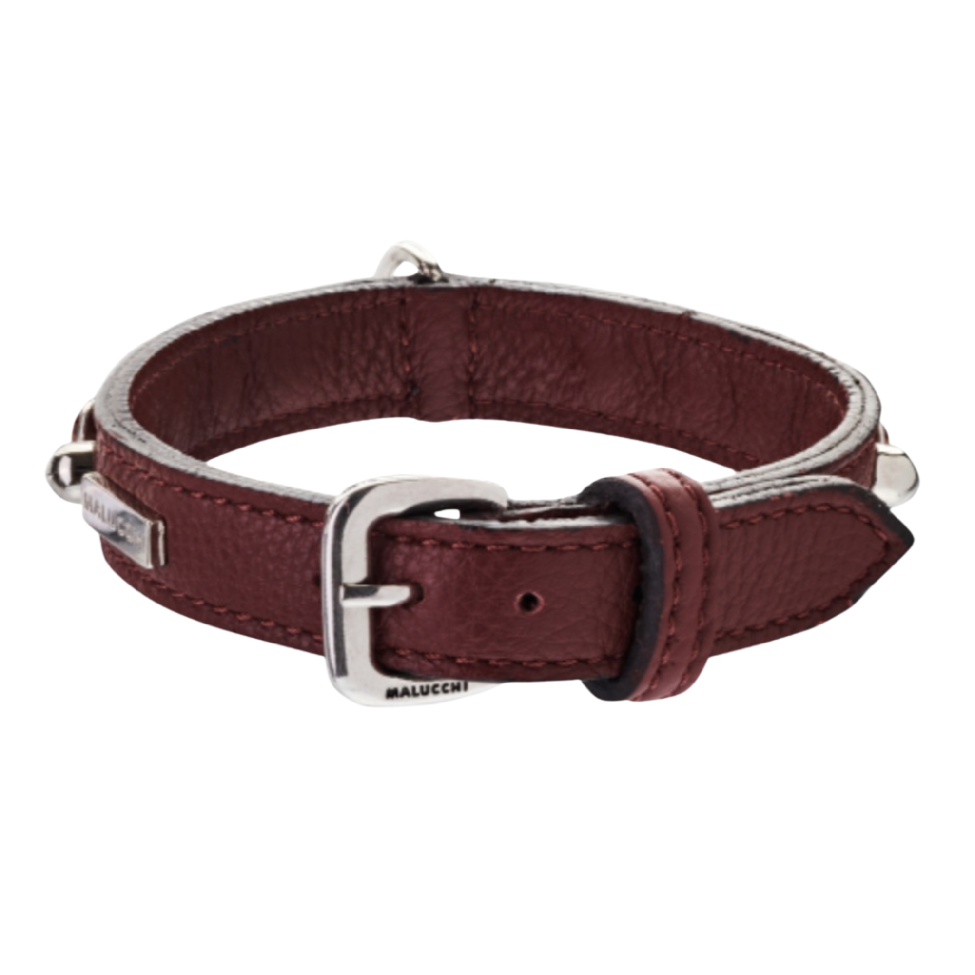 CrazyDogPaul Premium Hundehalsband BRIGHT für kleine Hunde, Breite 2 cm – Luxus-Bullenleder & Swarovski-Steine