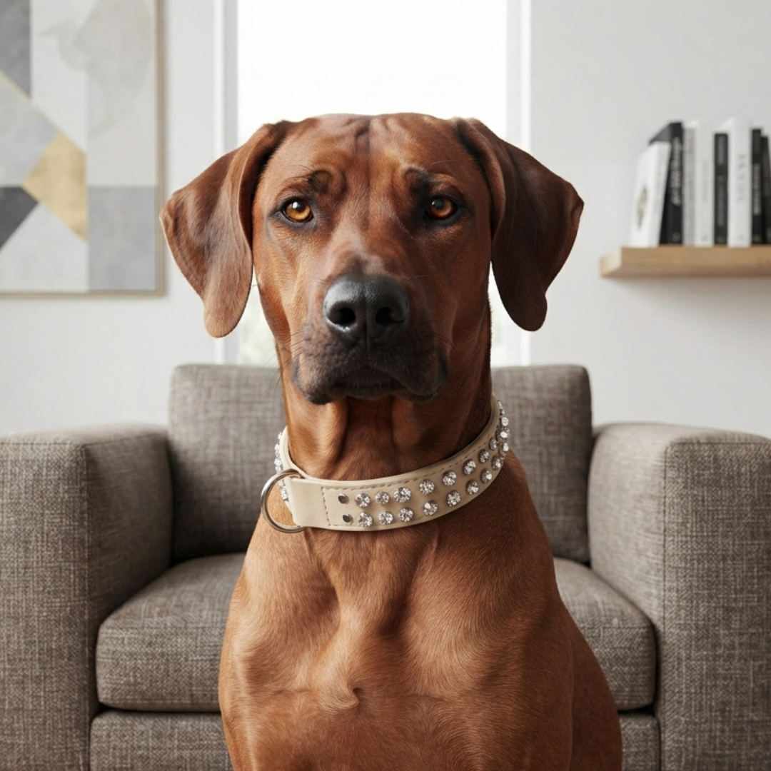 Malucchi Luxus Hundehalsband BULLET – Rock-Chic & Ikonisches Design für mittel große Hunde