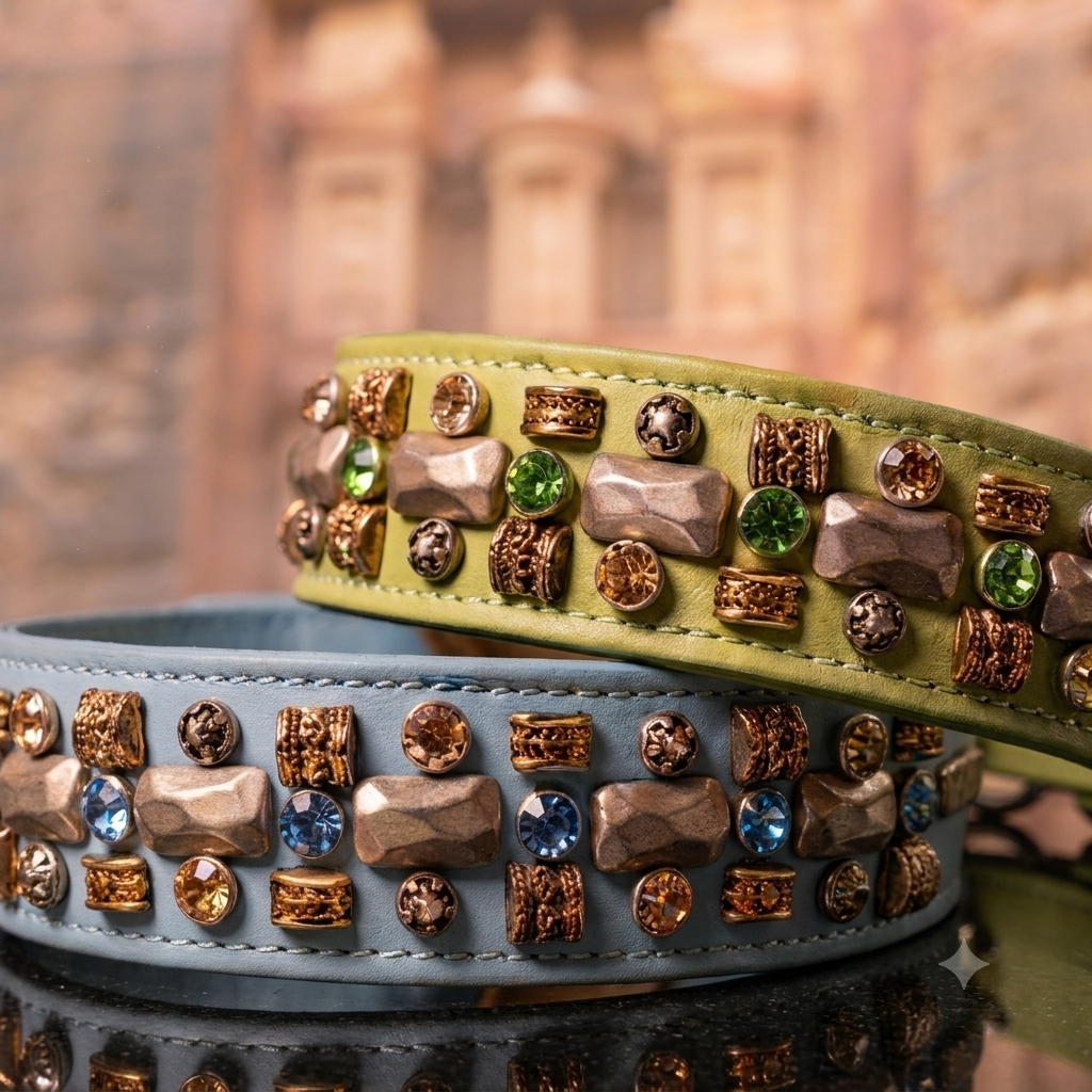 Malucchi Luxus Hundehalsband PETRA Mint-Grün NEU – Handgefertigtes Bullenleder & Swarovski | Oberliga für deinen Hund (Kopie)