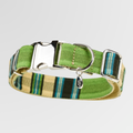 Malucchi Πολυτελές κολάρο σκύλου STRIPED GREEN - ανθεκτικό βαμβακερό κολάρο με urban εμφάνιση