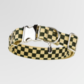 Malucchi Luxus Hundehalsband TRACK in karo Muster - strapazierfähiges Baumwoll Halsband im urbanen Look