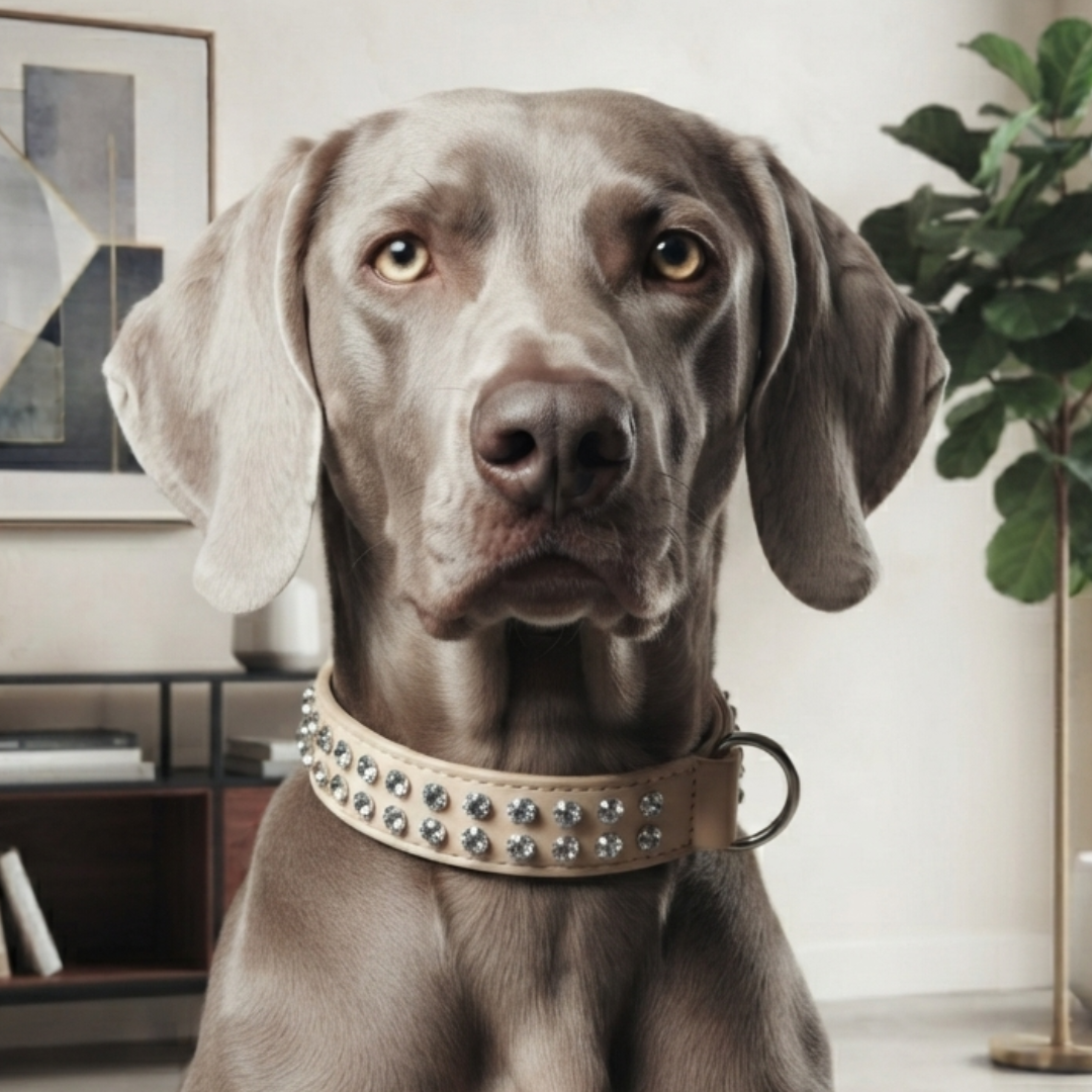 Malucchi Luxus Hundehalsband BULLET – Rock-Chic & Ikonisches Design für mittel große Hunde
