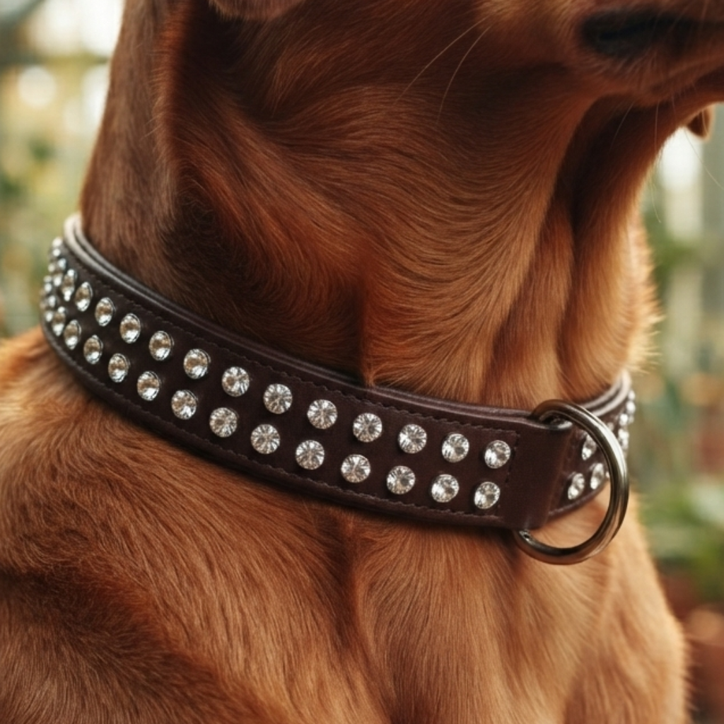 Malucchi Luxus Hundehalsband BULLET – Rock-Chic & Ikonisches Design für mittel große Hunde