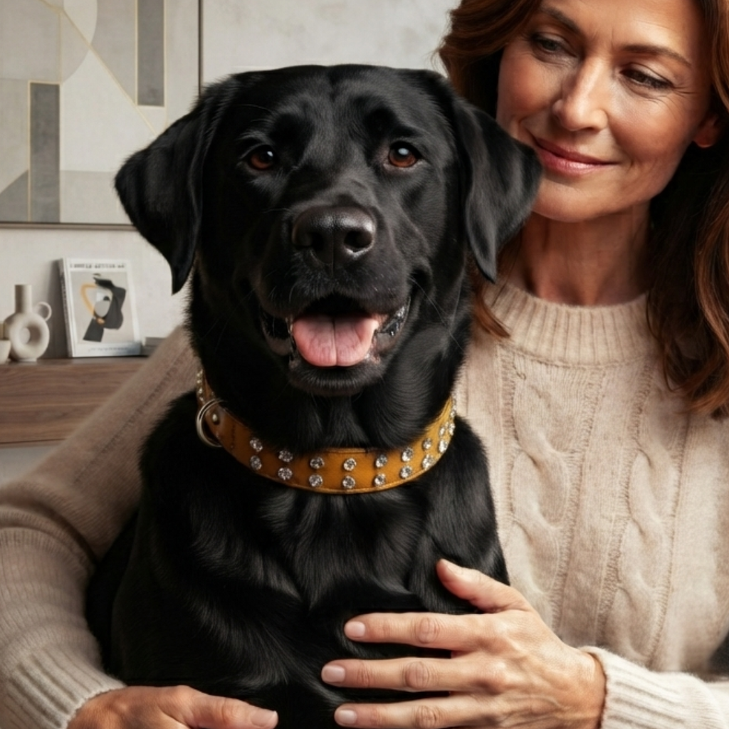 Malucchi Luxus Hundehalsband BULLET – Rock-Chic & Ikonisches Design für mittel große Hunde