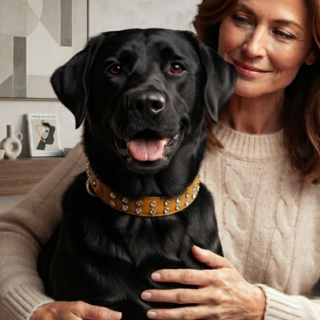 Malucchi Luxus Hundehalsband BULLET – Rock-Chic & Ikonisches Design für mittel große Hunde
