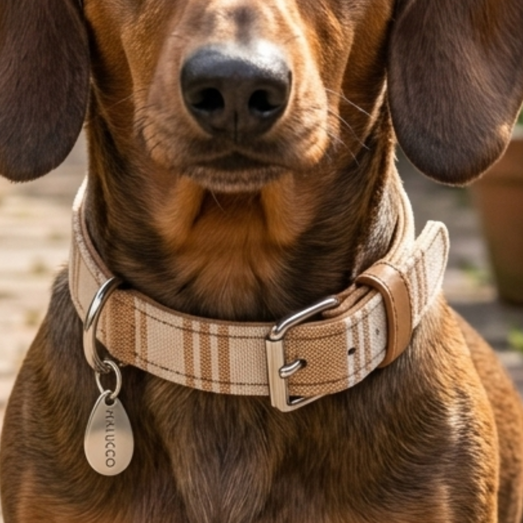 CrazyDogPaul Luxus Hundehalsband PORTOFINO – Mediterraner Vintage-Chic