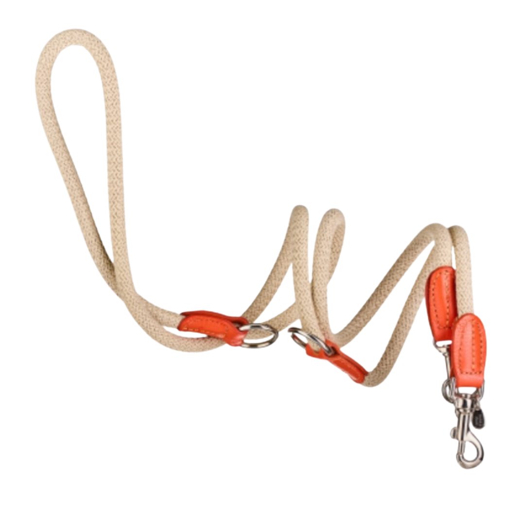 Malucchi Luxus Trainingsleine TREKKER aus Leder & Tau