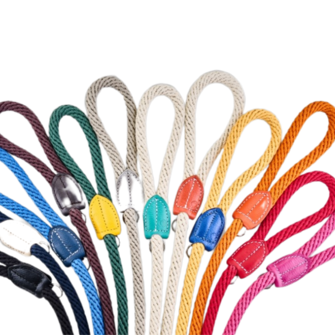 Malucchi Luxus Trainingsleine TREKKER aus Leder & Tau