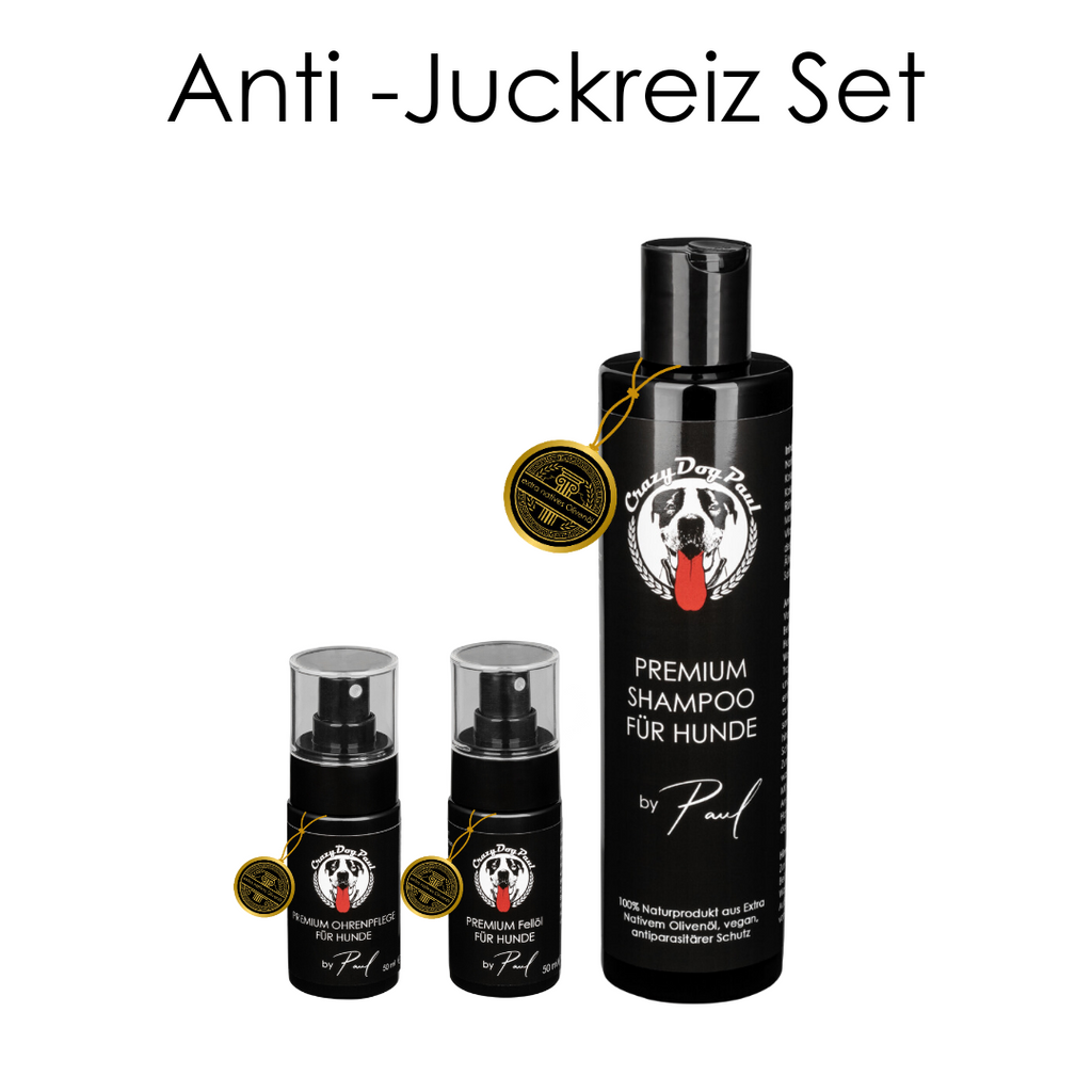 CrazyDogPaul Premium Anti-Juckreiz Set – Natürliche Fell- & Ohrenpflege