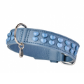 Malucchi Luxus Hundehalsband LE BEBÉ – Blau - Exklusives Lederhalsband für mittel- und große Hunde