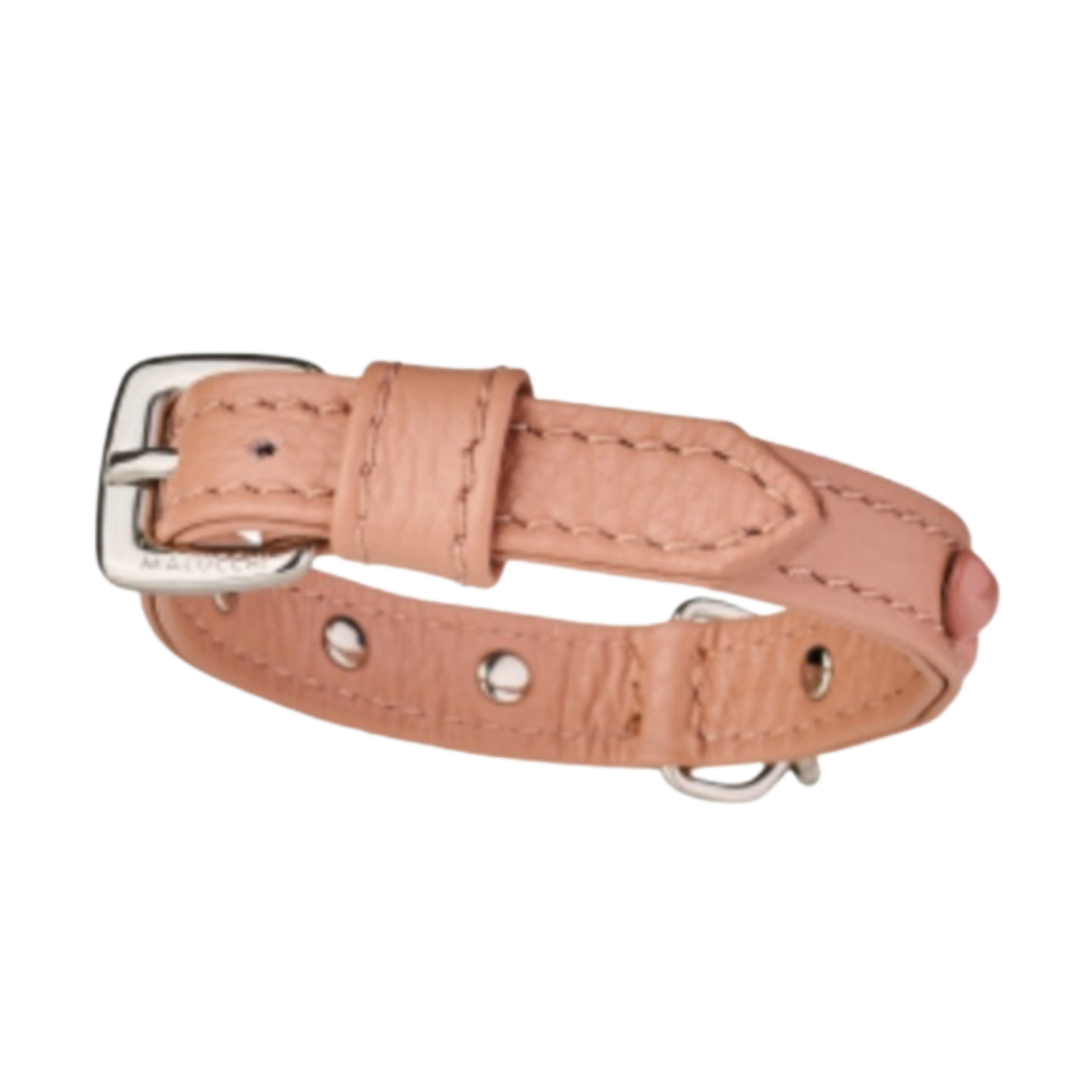 Malucchi Luxus Hundehalsband LE BEBÉ – Rosa - Exklusives Lederhalsband für kleine Hunde (Kopie)