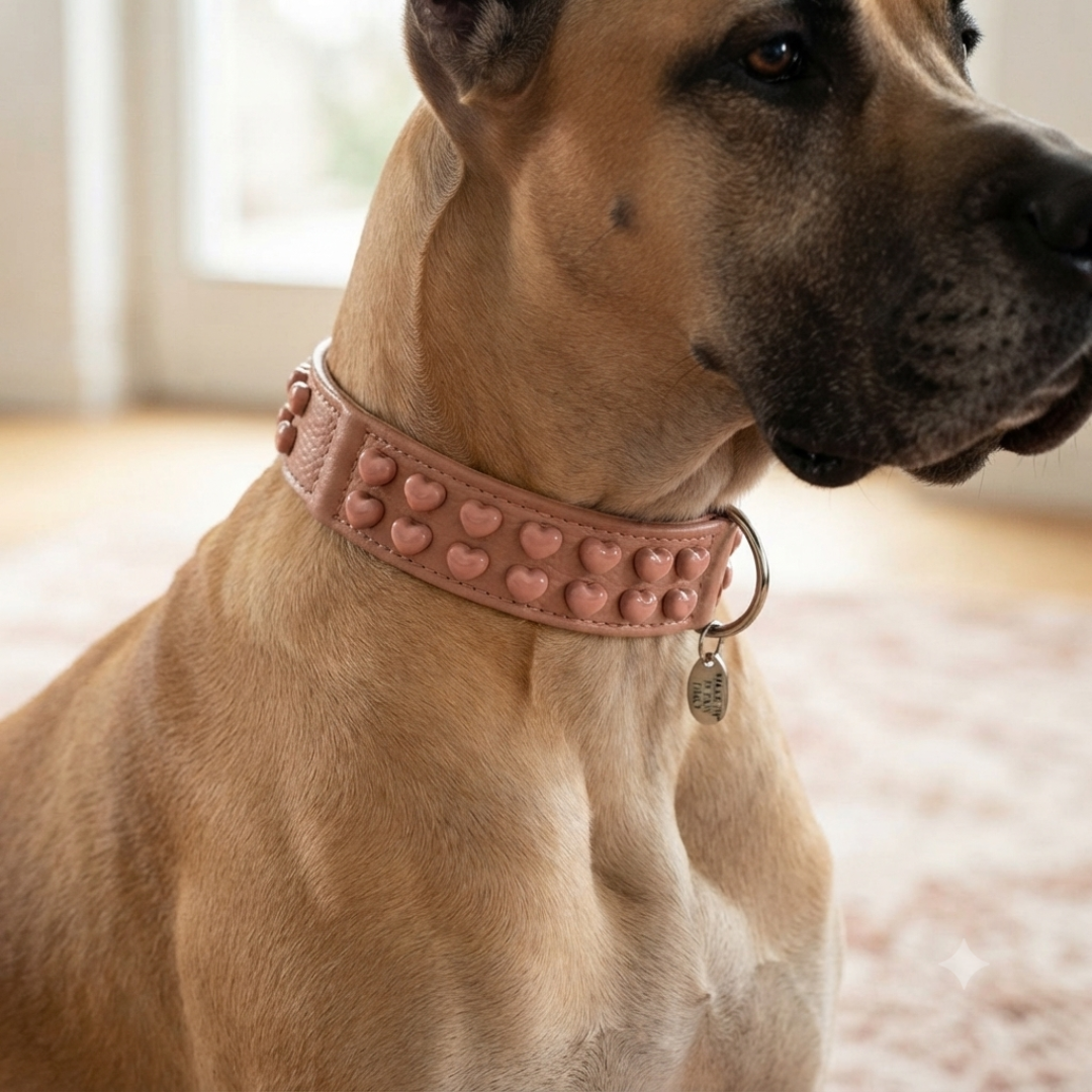 Malucchi Luxus Hundehalsband LE BEBÉ – Rosa - Exklusives Lederhalsband für mittel- und große Hunde (Kopie)