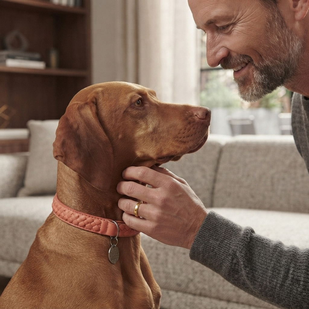 Malucchi Luxus Hundehalsband LE BEBÉ – Rosa - Exklusives Lederhalsband für mittel- und große Hunde (Kopie)
