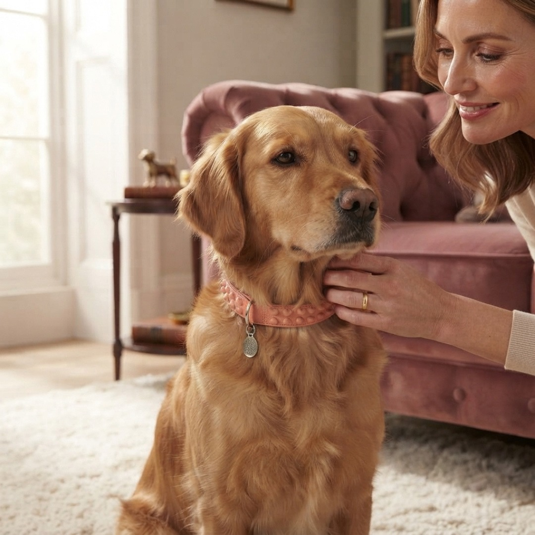Malucchi Luxus Hundehalsband LE BEBÉ – Rosa - Exklusives Lederhalsband für mittel- und große Hunde (Kopie)