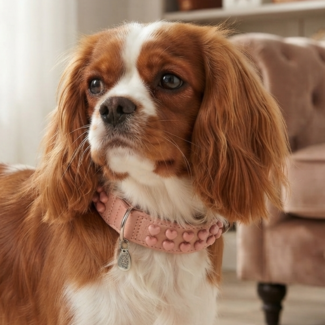 Malucchi Luxus Hundehalsband LE BEBÉ – Rosa - Exklusives Lederhalsband für mittel- und große Hunde (Kopie)