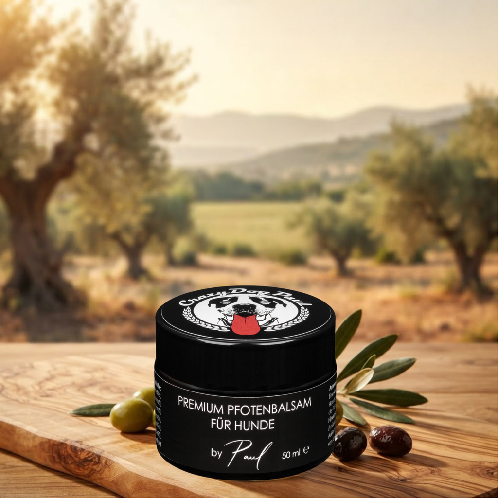 CrazyDogPaul Premium Pfotenbalsam für Hunde gegen Grasmilben & Risse – Natürlicher Pfotenschutz – 50ml