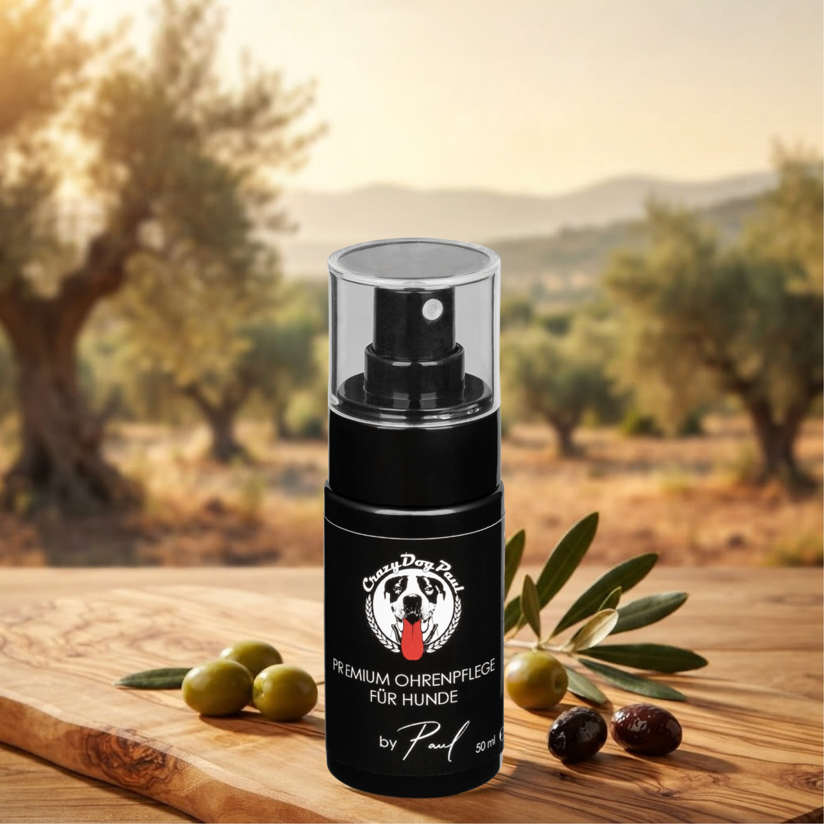 CrazyDogPaul Premium Ohrenpflege für Hunde gegen Juckreiz & Ohrmilben – Natürlicher Ohrenreiniger – 50ml