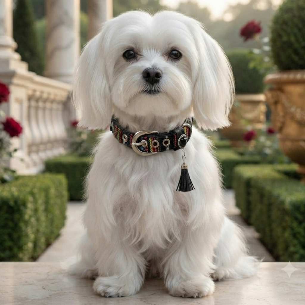 CrazyDogPaul Premium Hundehalsband PERU – Leder im Boho-Stil (2,5 cm), schwarz