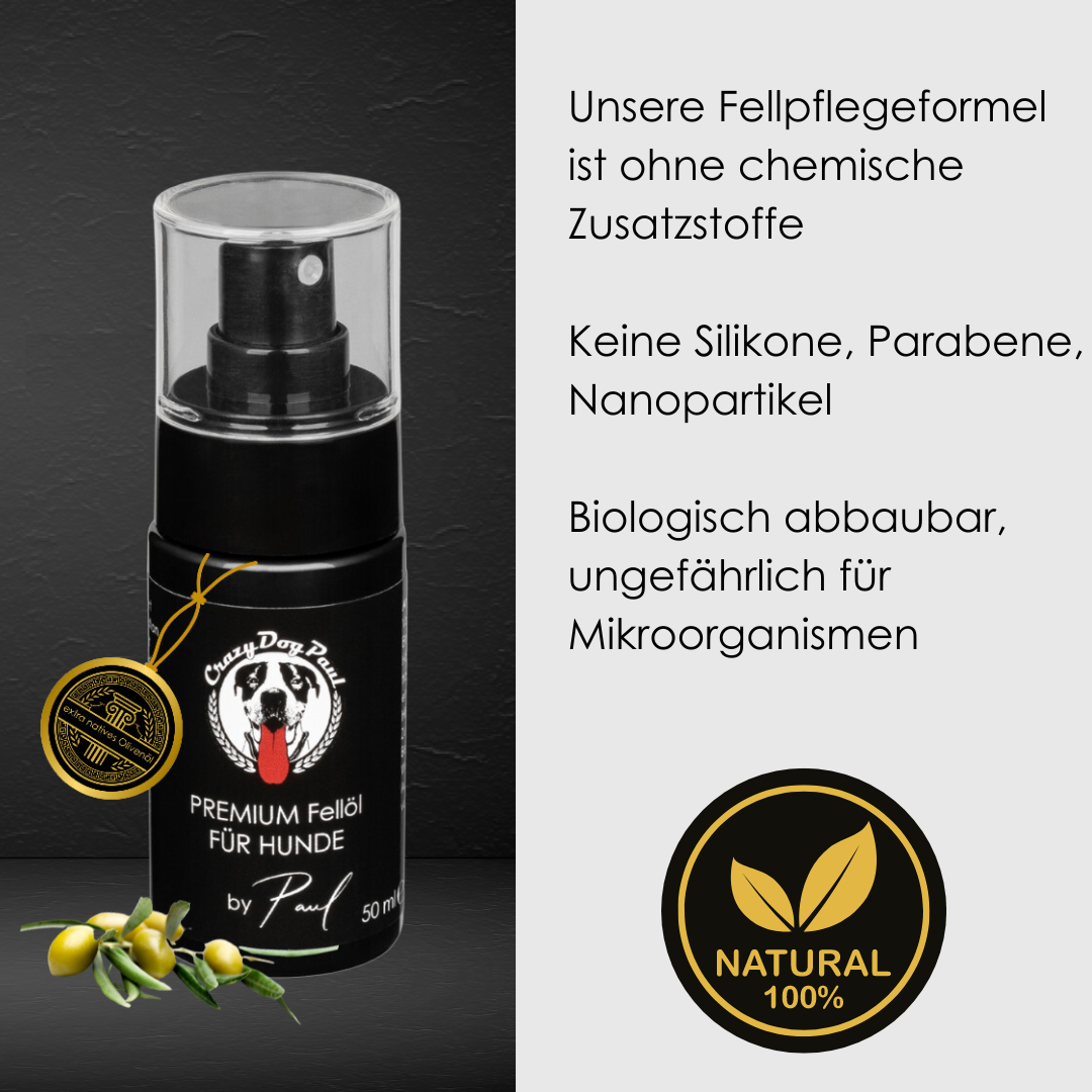 Fellpflege-Spray mit griechischem Olivenöl löst Verfilzungen und sorgt für seidigen Fellglanz