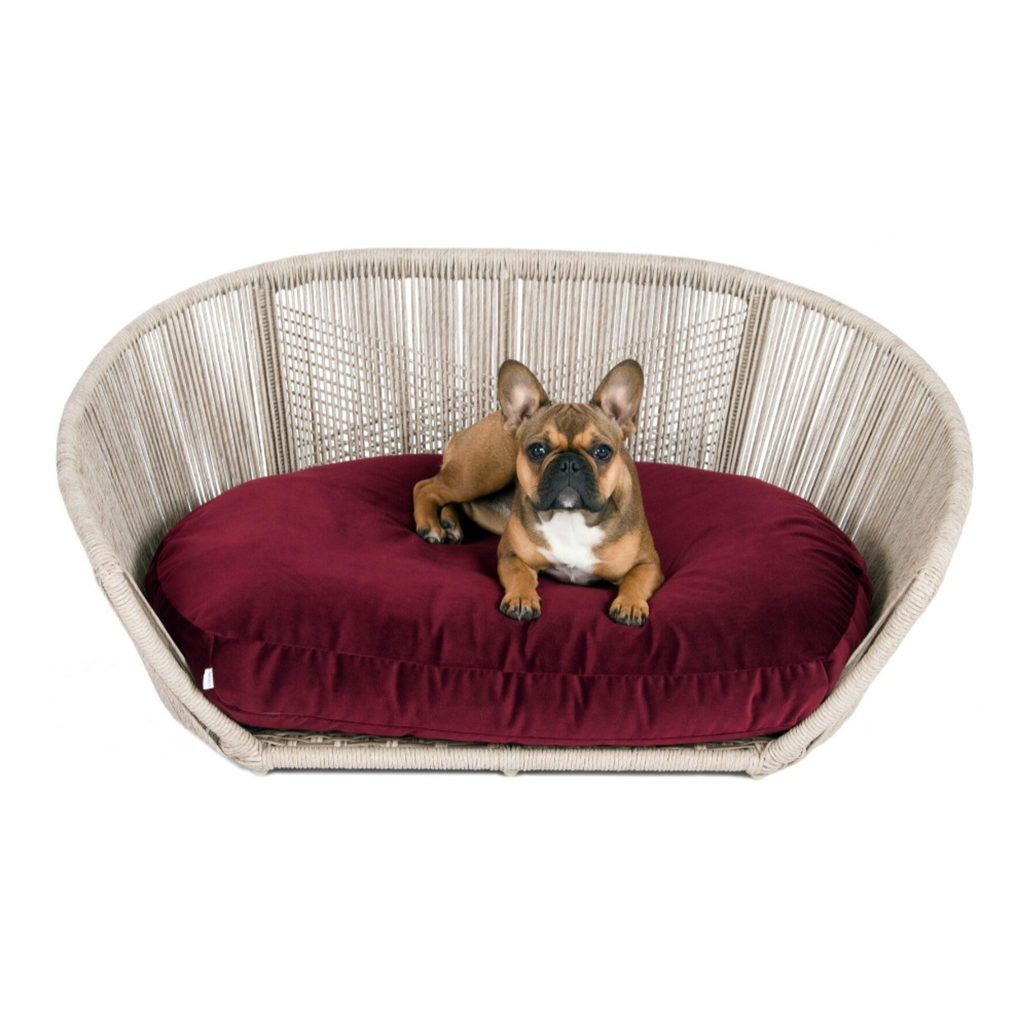 PRADO - Design-Hundebett SMOOTH in Bordeaux Rot