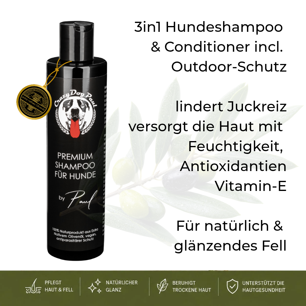 Sensitiv Hundeshampoo gegen Geruch und Juckreiz, Natürliche Fellpflege, ohne Chemie, vegan 250 ml