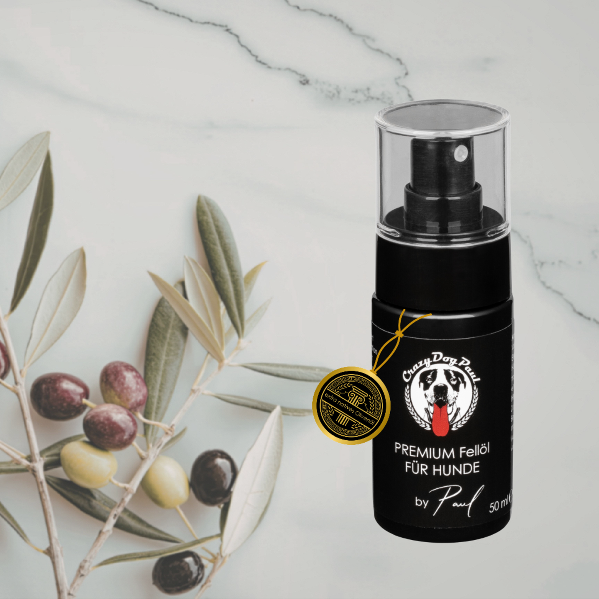 CrazyDogPaul Premium Hunde Fellpflege Spray gegen Zecken & Parasiten – Natürlicher Schutzschild 50ml