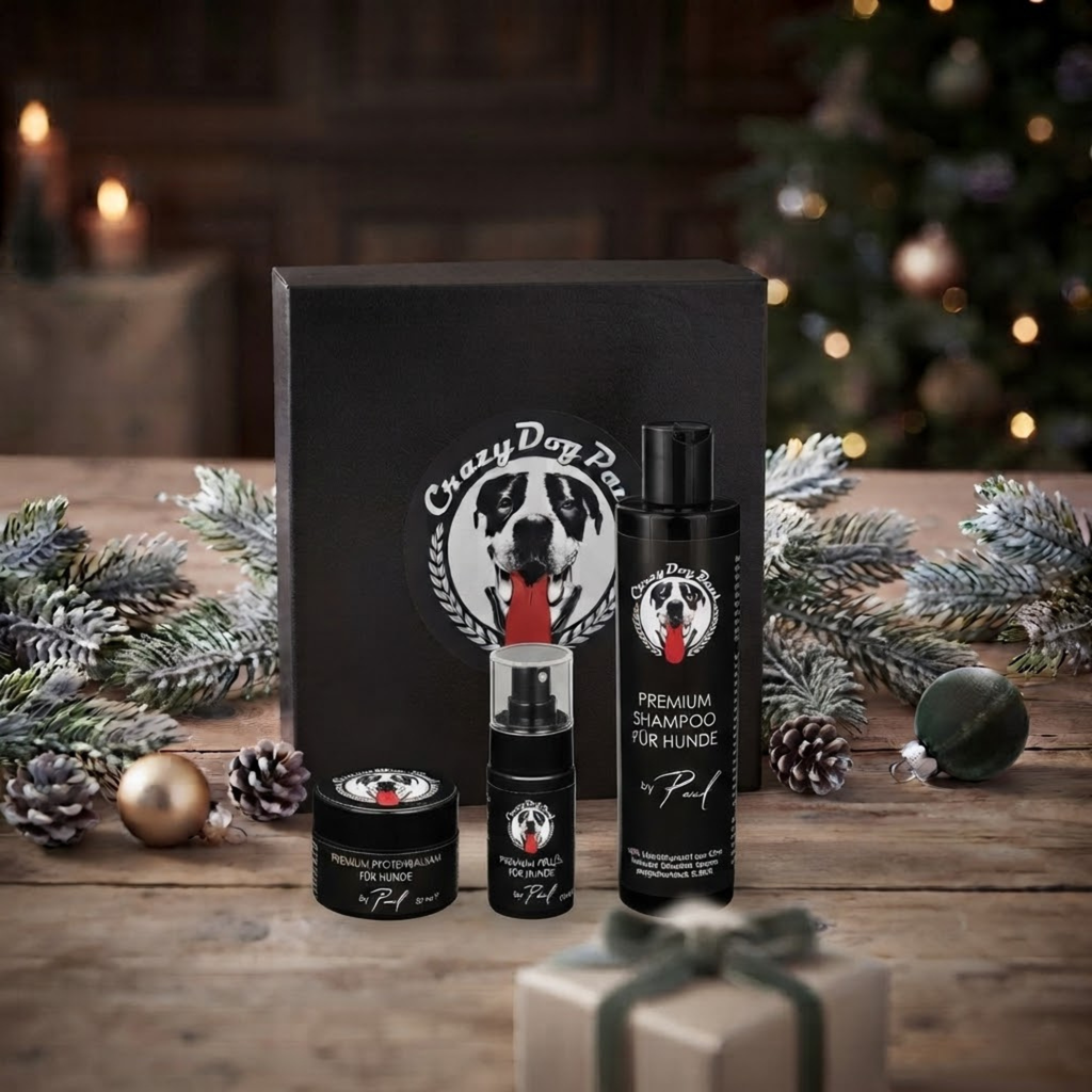 Fellpflege Geschenkbox: START- im schwarzen CRAZYDOGPAUL Geschenkkarton - vielleicht zu Weihnachten?