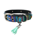 CrazyDogPaul Premium Hundehalsband PERU – Leder im Boho-Stil (2,5 cm)