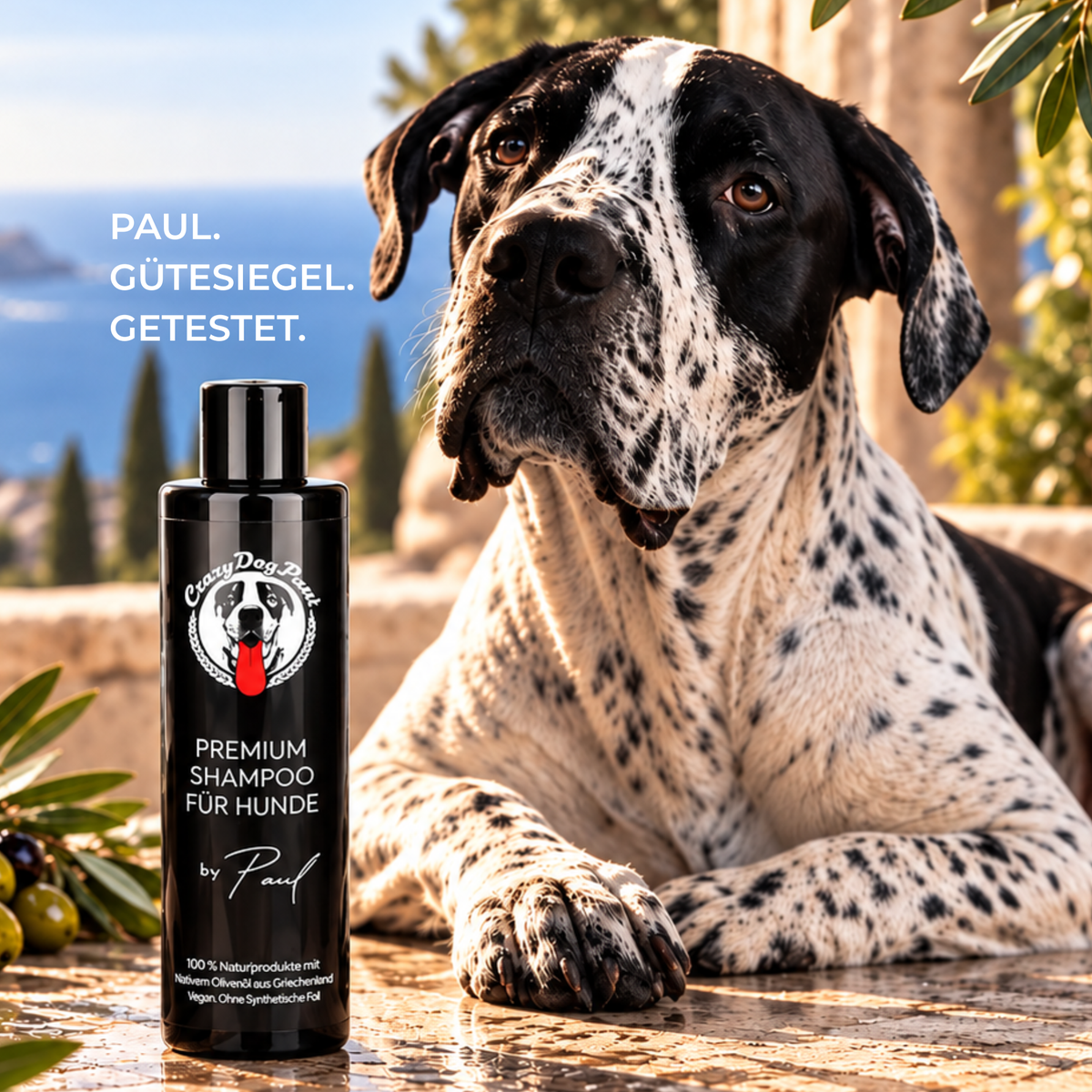 2in1 Hundeshampoo & Conditioner gegen Juckreiz, Zecken. Flöhe. Läusen. Milben. Für weiches gesundes glänzendes Fell. I Alle Produkte sind natürlich auf 100% Olivenöl-Basis