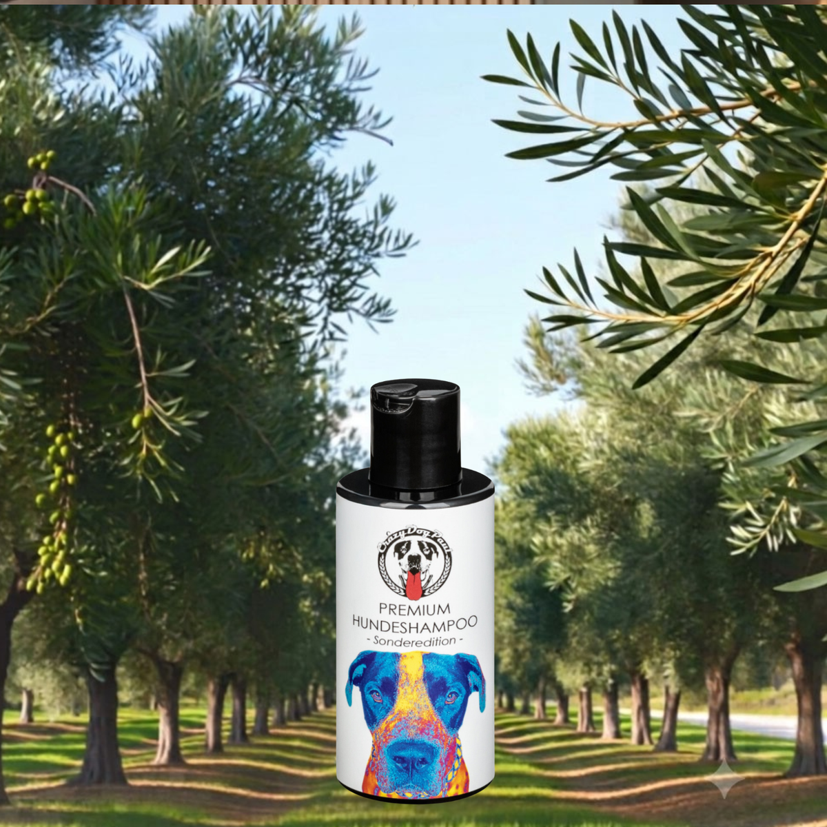 Hundeshampoo Sonderedition 5 Jahre CRAZYDOGPAUL.  gegen Juckreiz, gegen Zecken, Flöhe, Läuse, MIlben ,natürliche Fellpflege 150 ml