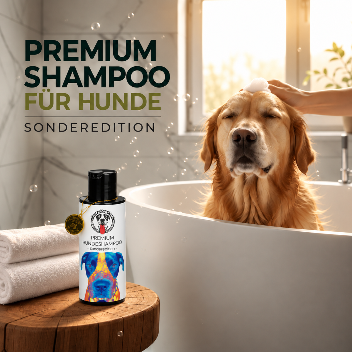 Hundeshampoo Sonderedition 5 Jahre CRAZYDOGPAUL.  gegen Juckreiz, gegen Zecken, Flöhe, Läuse, MIlben ,natürliche Fellpflege 150 ml