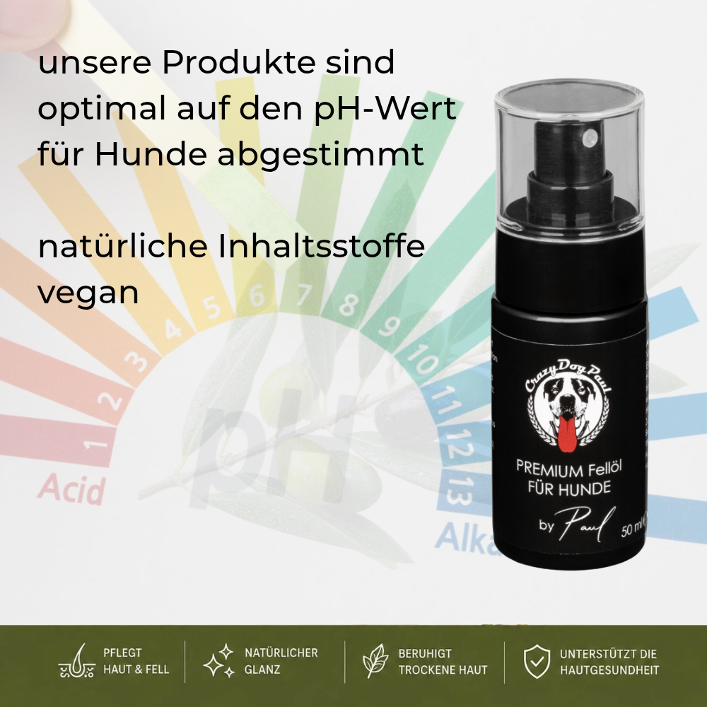 CrazyDogPaul Premium Hunde Fellpflege Spray gegen Zecken & Parasiten – Natürlicher Schutzschild – 50ml