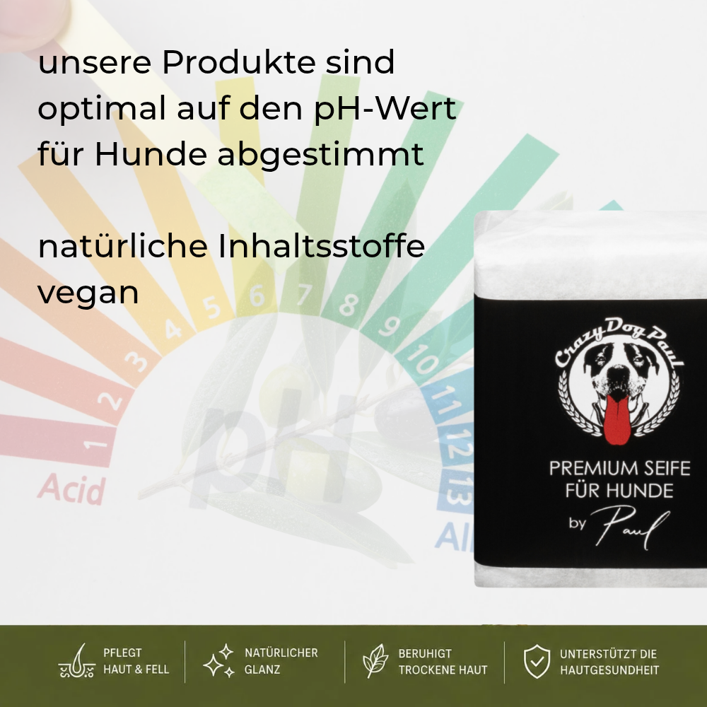 Crazydogpaul Premium Hundeseife gegen Juckreiz & Zecken – 100% Natürlich (100g)