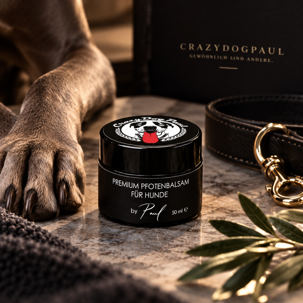 CrazyDogPaul Premium Pfotenbalsam für Hunde gegen Grasmilben & Risse – Natürlicher Pfotenschutz 50ml
