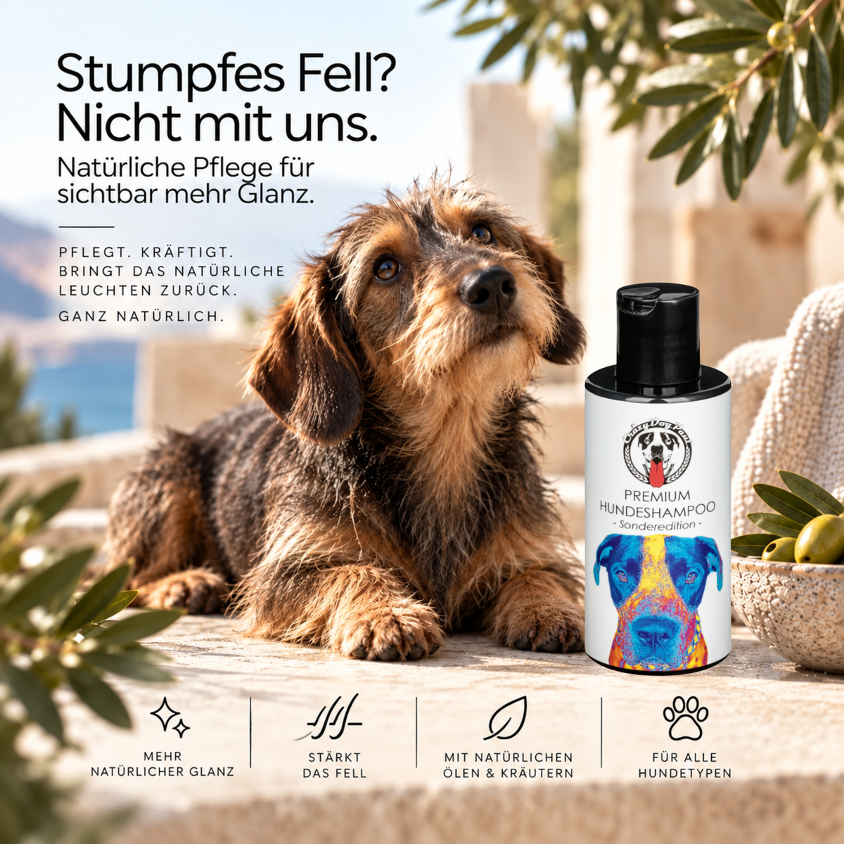 Sensitiv Hundeshampoo Sonderedition gegen Juckreiz, gegen Zecken, Flöhe, Läuse, MIlben ,natürliche Fellpflege 150 ml