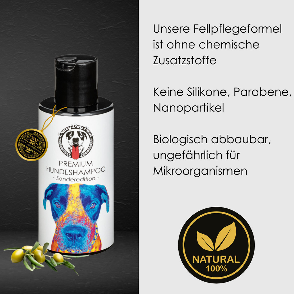 Milde Pflege Sonderedition Hundeshampoo crazydogpaul für alle Hunderassen