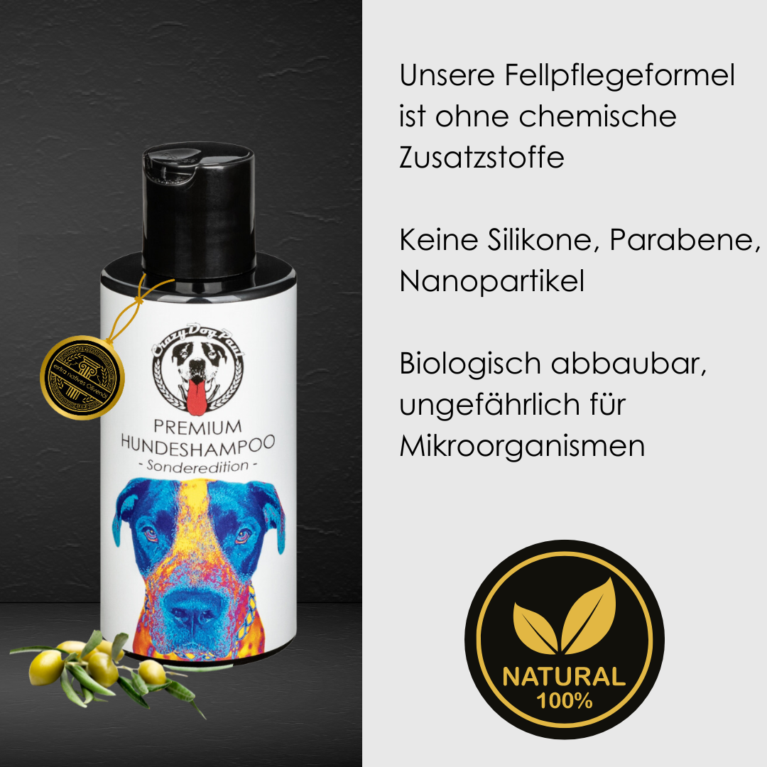 Milde Pflege Sonderedition Hundeshampoo crazydogpaul für alle Hunderassen