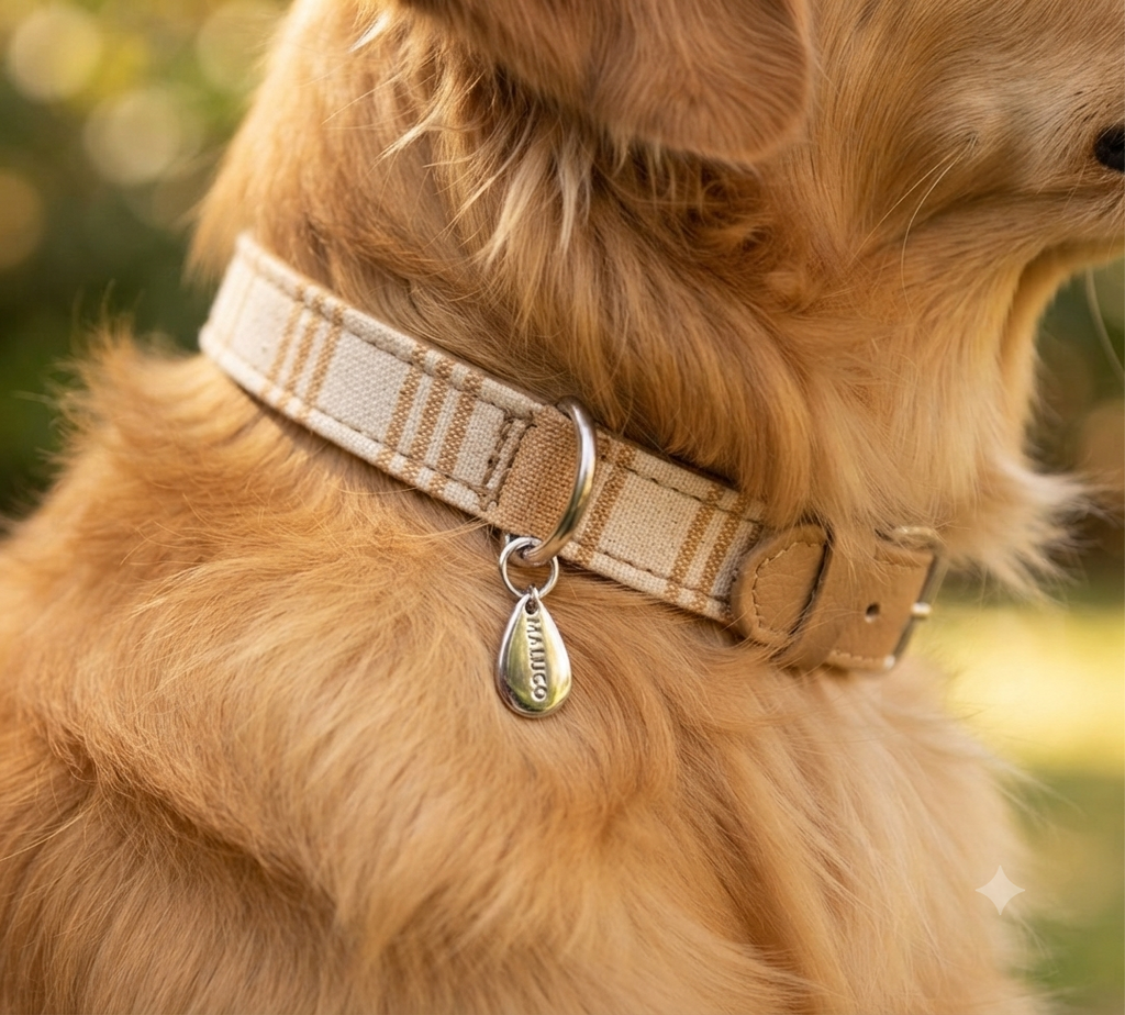 CrazyDogPaul Luxus Hundehalsband PORTOFINO – Mediterraner Vintage-Chic