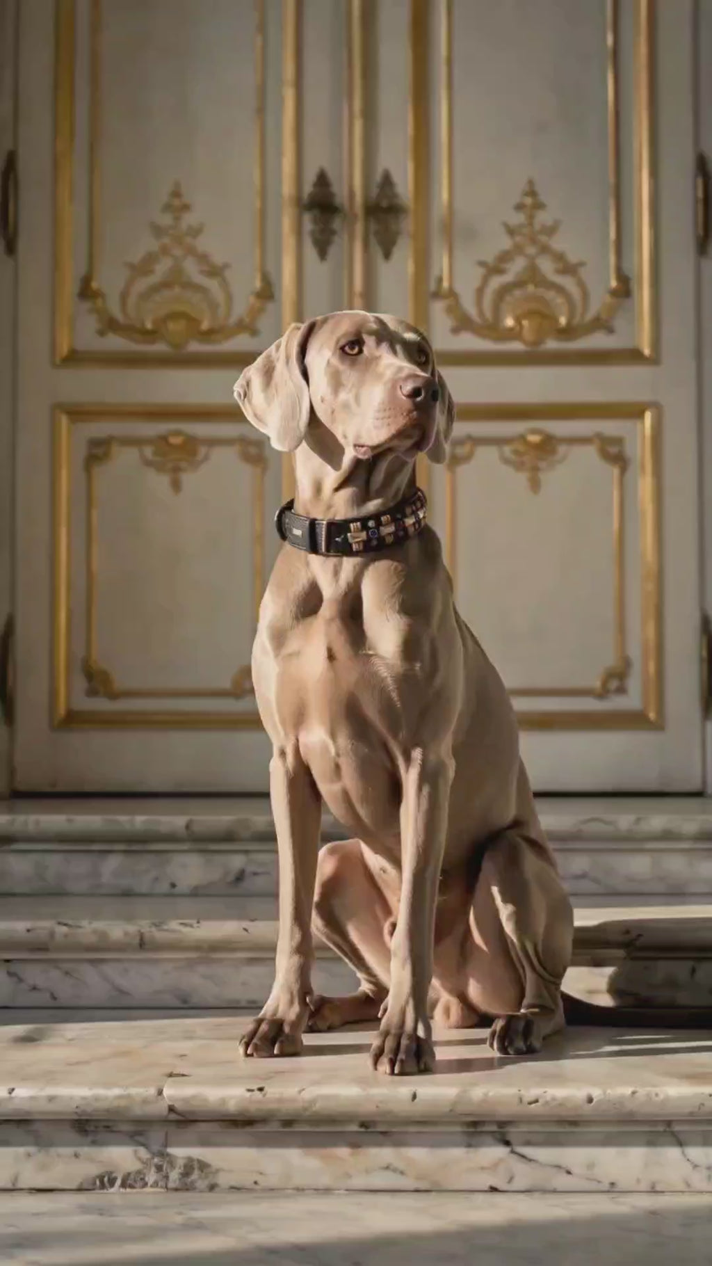 Malucchi Luxus Hundehalsband PETRA Soft-Blau NEU – Handgefertigtes Bullenleder & Swarovski | Oberliga für deinen Hund