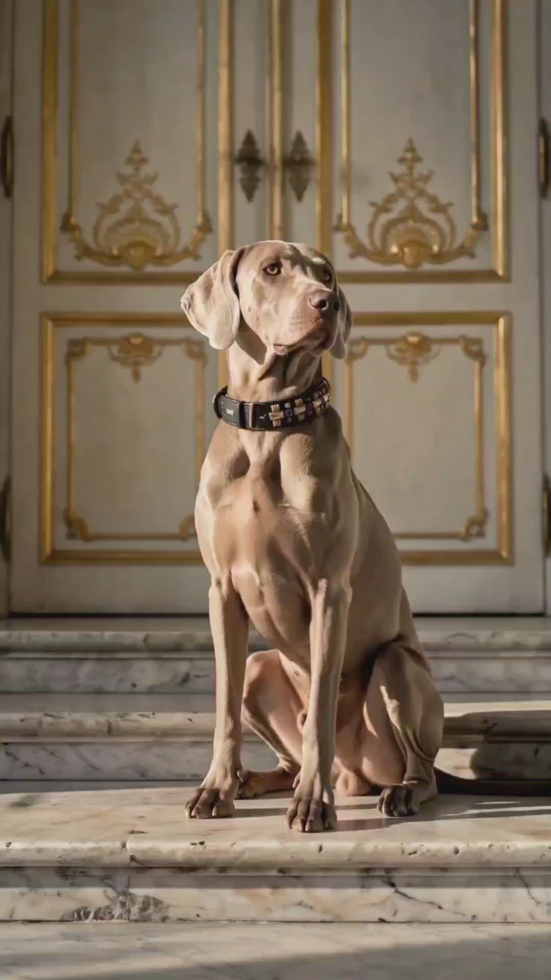 Malucchi Luxus Hundehalsband PETRA Soft-Blau NEU – Handgefertigtes Bullenleder & Swarovski | Oberliga für deinen Hund